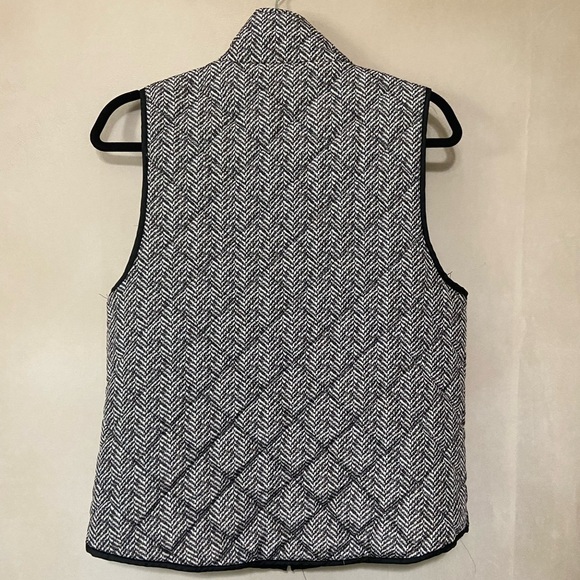 Andree by Unit EUC size S houndstooth preppy puffer vest full zip classic chic - Picture 3 of 5